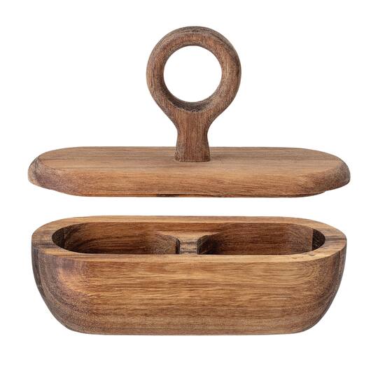 Hello Honey® 5" Acacia Wood Divided Container with Lid